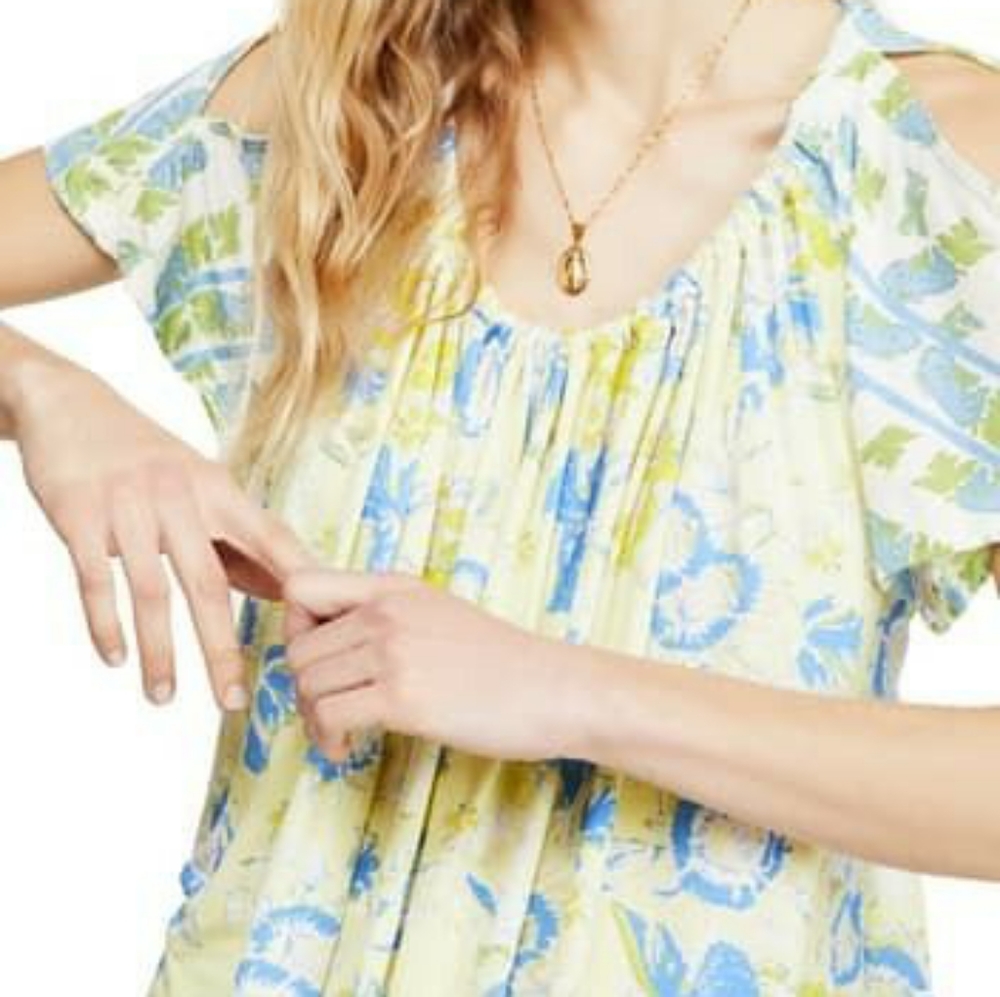 Free People Baja Babe Cold Shoulder Blouse